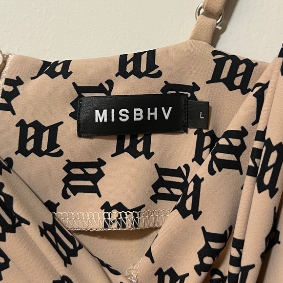 MISBHV Beige Printed Minidress - Picture 4 of 6